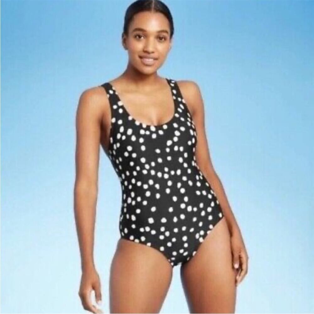 Kona Sol Black and White Polka Dot One Piece
